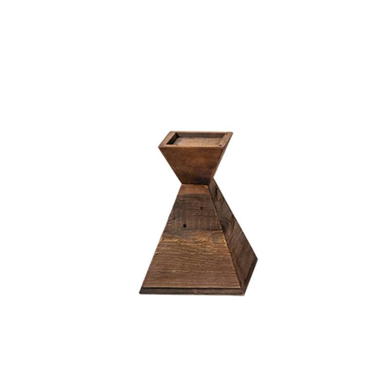 Elysta Nussbrauner Kerzenhalter - Halbpyramidenform aus Holz für elegantes Ambiente - Givera DE