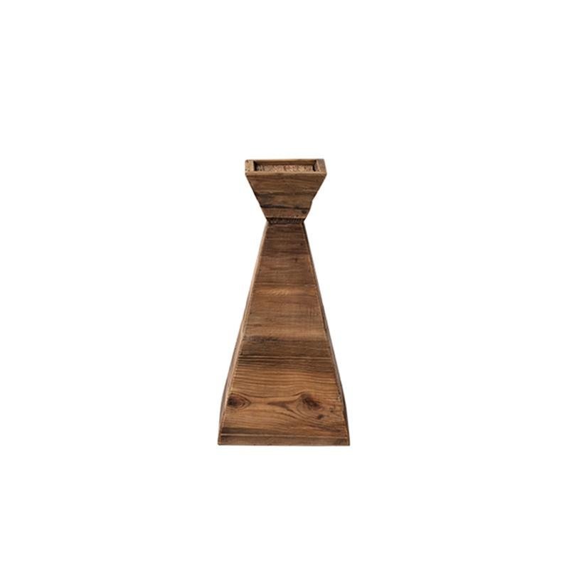 Elysta Nussbrauner Kerzenhalter - Halbpyramidenform aus Holz für elegantes Ambiente - Givera DE