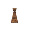 Elysta Nussbrauner Kerzenhalter - Halbpyramidenform aus Holz für elegantes Ambiente - Givera DE