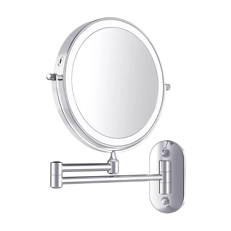 Evida LED - Vergrößerungsspiegel mit Chrom - Finish - Präzises Schminken - Givera DE