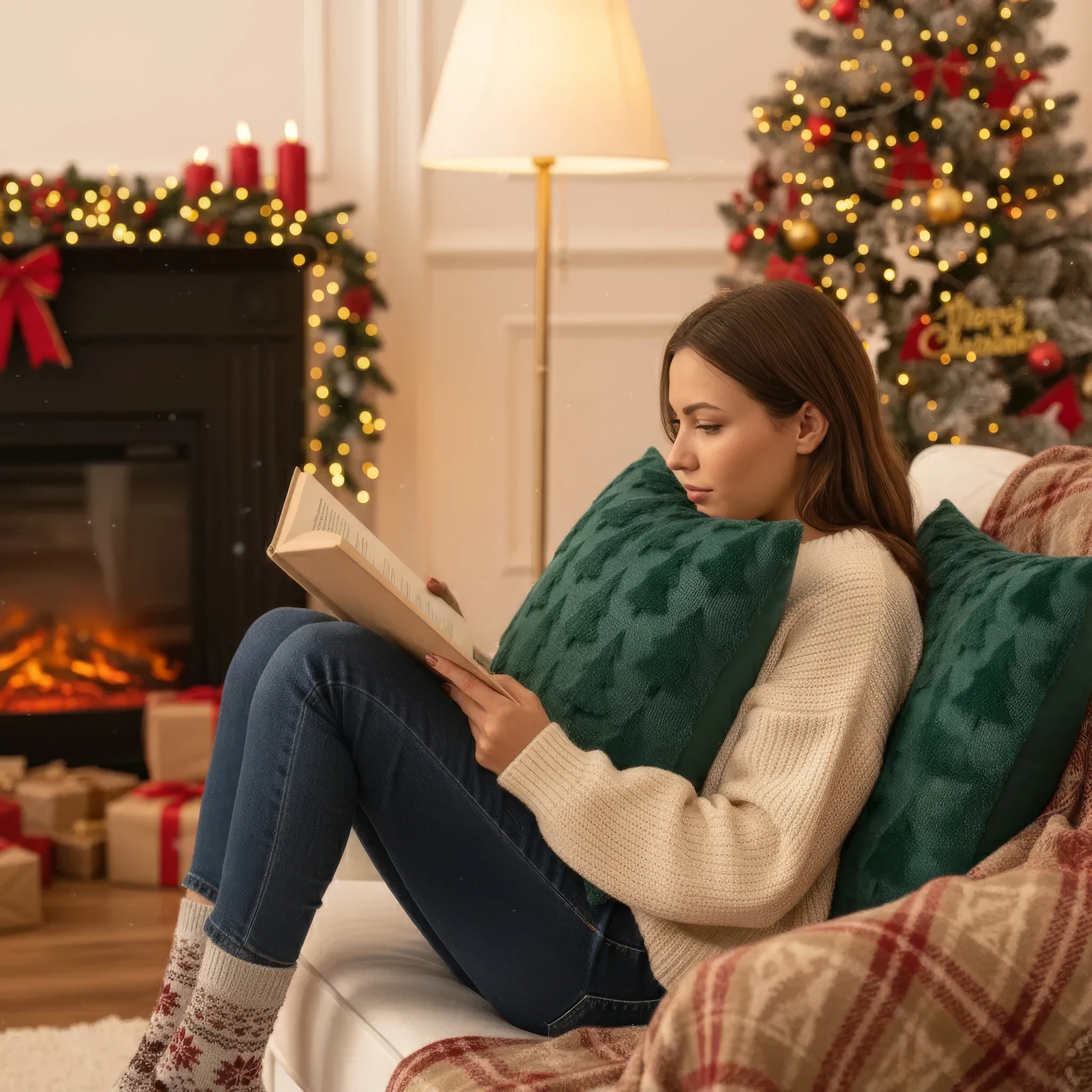 Wunderkissen – Weihnachtsdeko Kissen weicher Plüsch