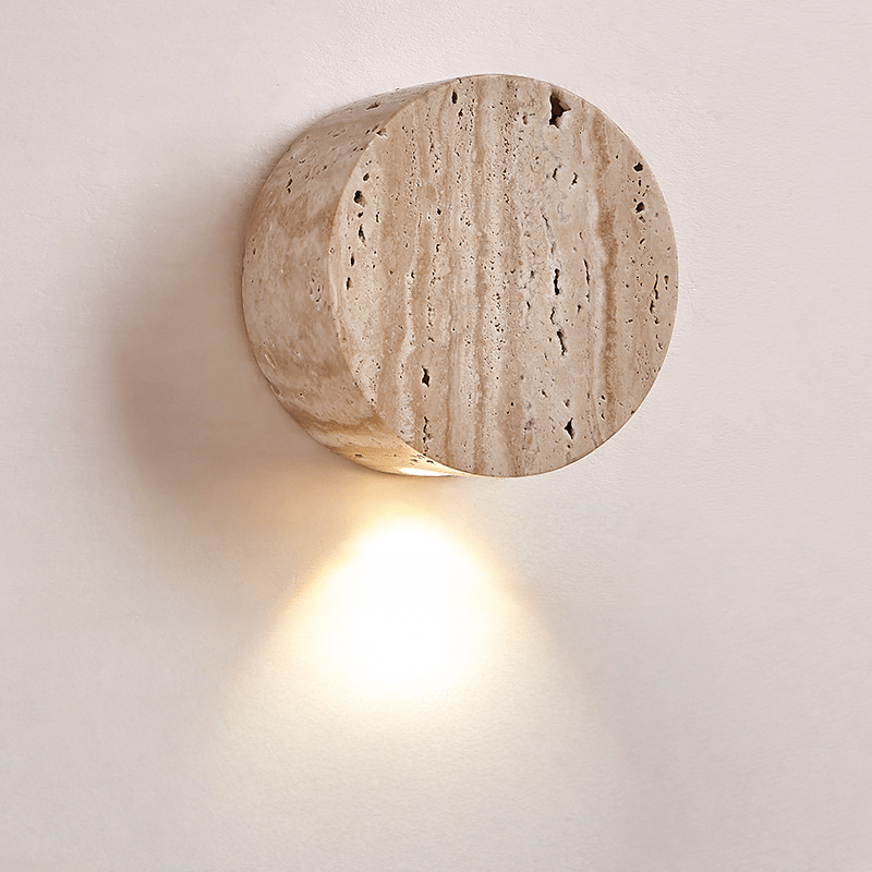 Felora - Elegante Wandleuchte Innen - Runde Holzlamp mit Warmem Licht - Givera DE