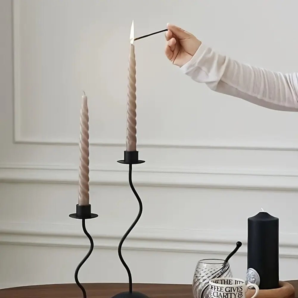 Feore Kerzenhalter - Elegantes Eisen Wellen - Design für Wohnraum Deko - Givera DE