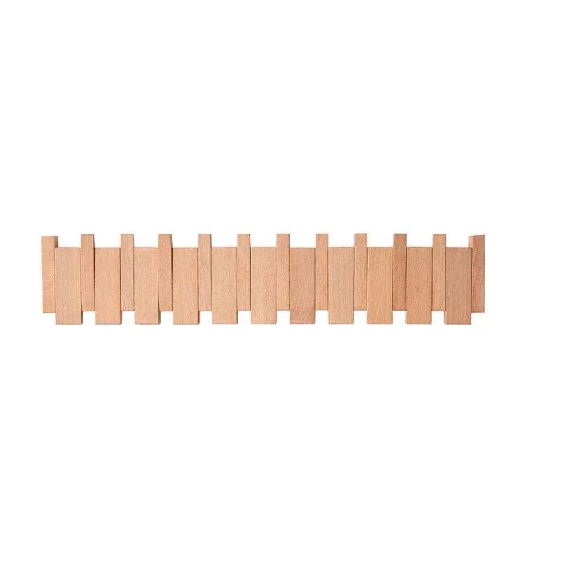 Filer - Handgefertigtes Holzbedeckungsregal mit Klapphaken aus FSC-zertifiziertem Holz
