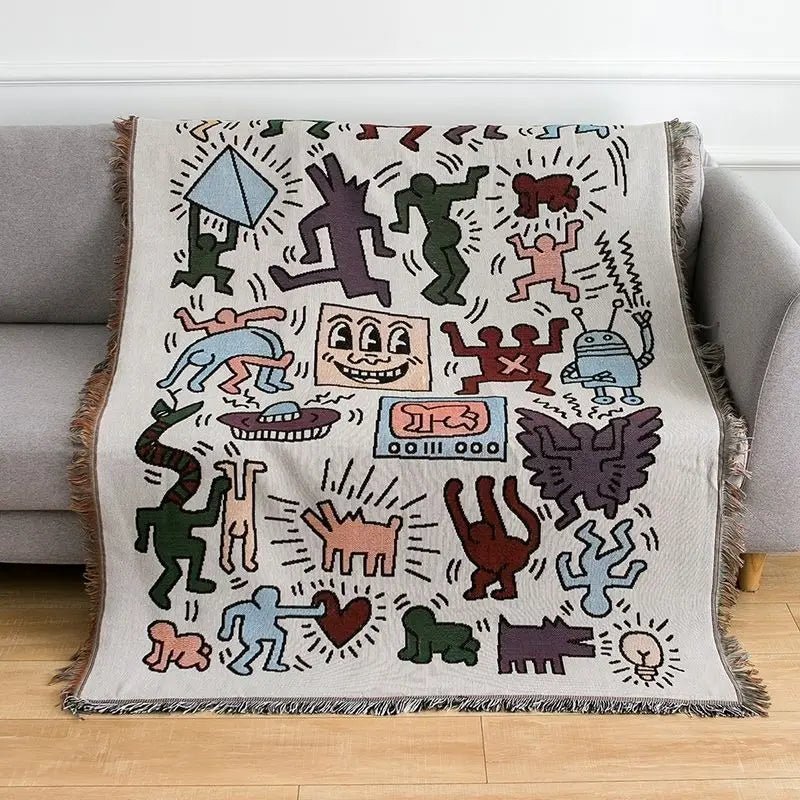 Fioretto - Gemütliche Woven Throw Blanket mit Doodle - Muster - Givera DE