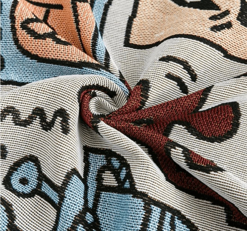 Fioretto - Gemütliche Woven Throw Blanket mit Doodle - Muster - Givera DE