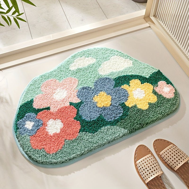 Givera Badematte 45x70 cm – Rutschfest & Blumenmotiv | Luca - Givera DE