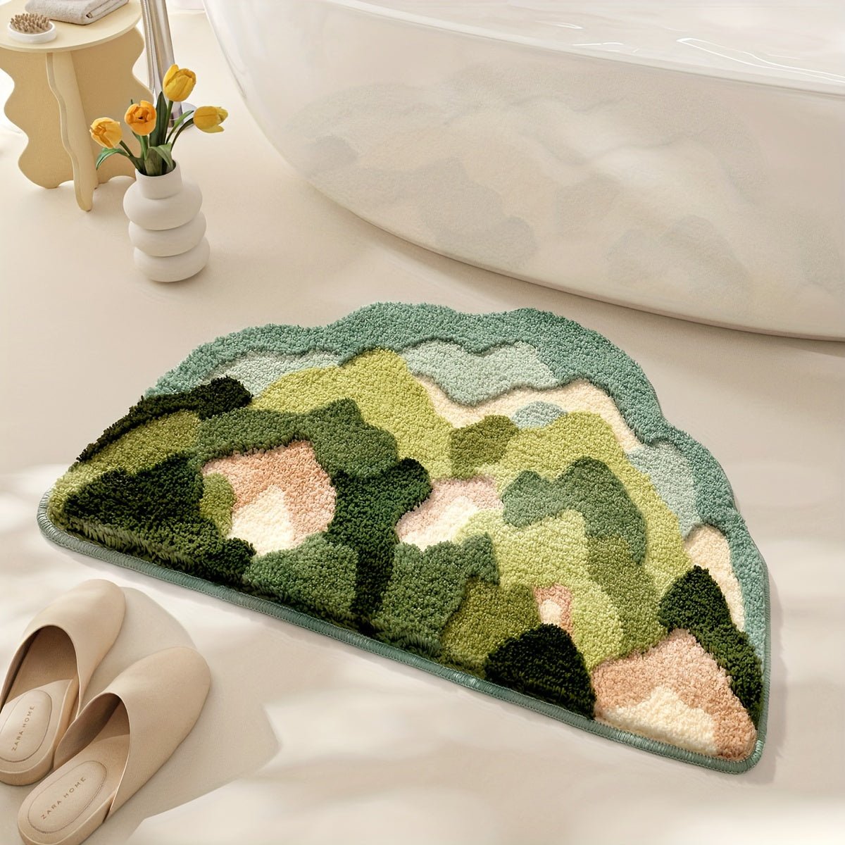 Givera Badematte 45x70 cm – Rutschfest & Blumenmotiv | Luca - Givera DE