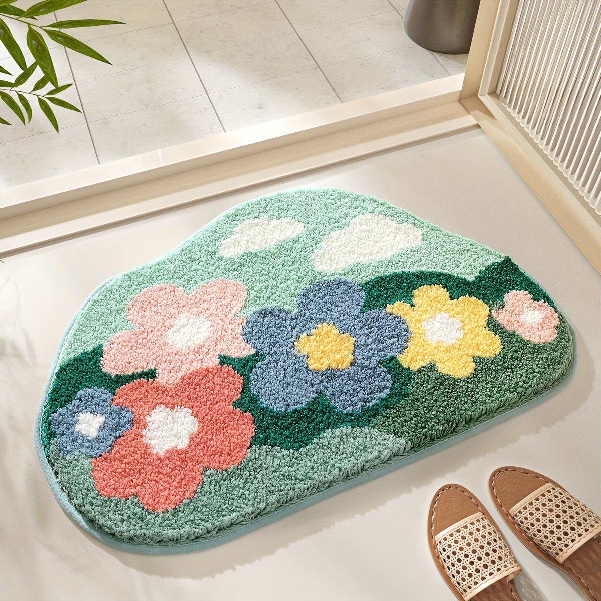 Givera Badematte 45x70 cm – Rutschfest & Blumenmotiv | Luca - Givera DE