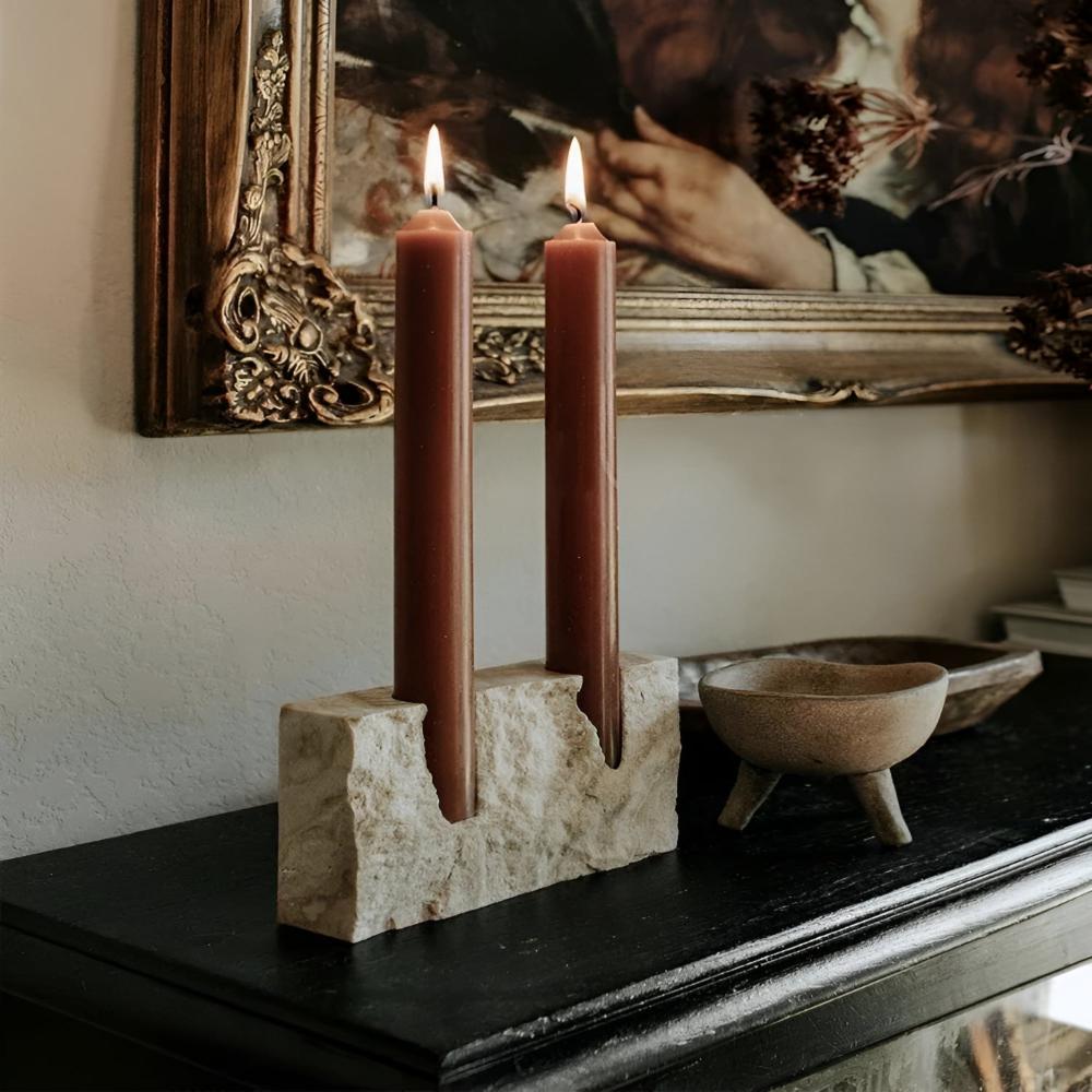 Givera Kerzenständer - Travertin - Modern für Stabkerzen | Chloa - Givera DE