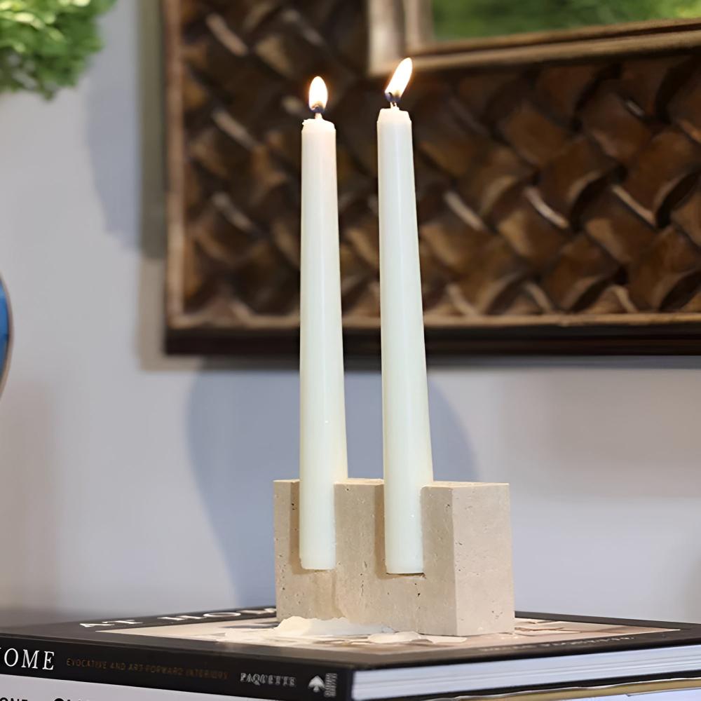 Givera Kerzenständer - Travertin - Modern für Stabkerzen | Chloa - Givera DE