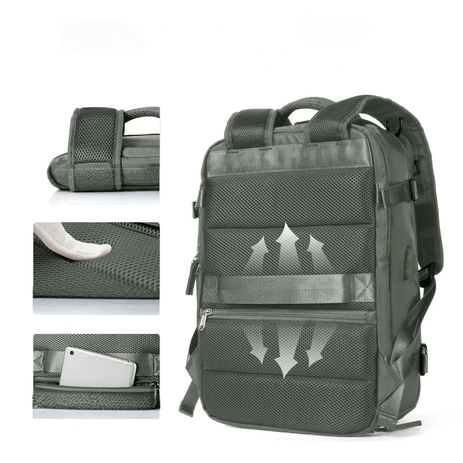 Givera Robuster Rucksack – Wasserdichte Laptop Reisetasche mit USB - Ladefunktion - Givera DE