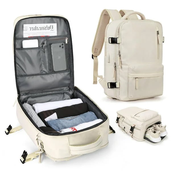 Givera Robuster Rucksack – Wasserdichte Laptop Reisetasche mit USB - Ladefunktion - Givera DE