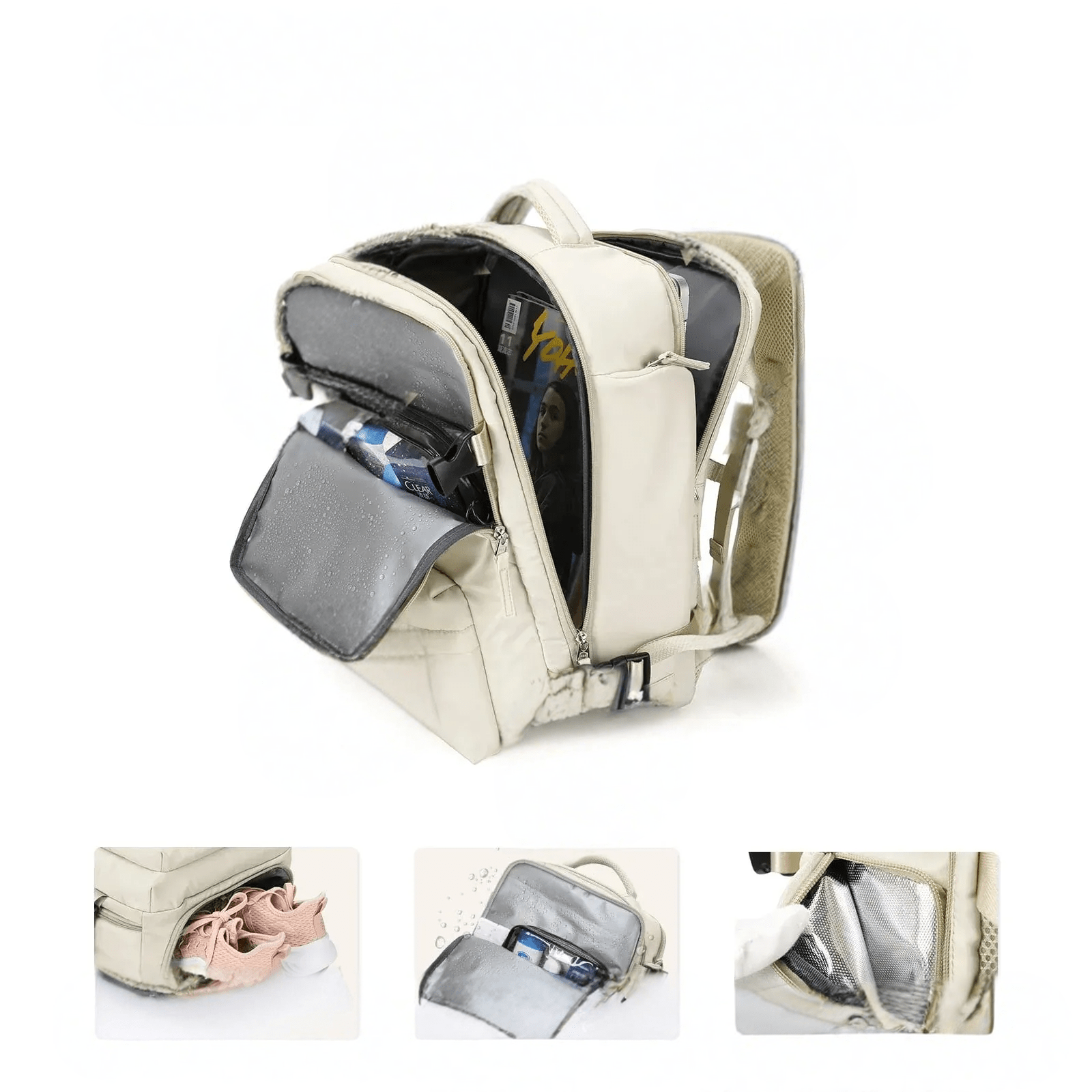Givera Robuster Rucksack – Wasserdichte Laptop Reisetasche mit USB - Ladefunktion - Givera DE