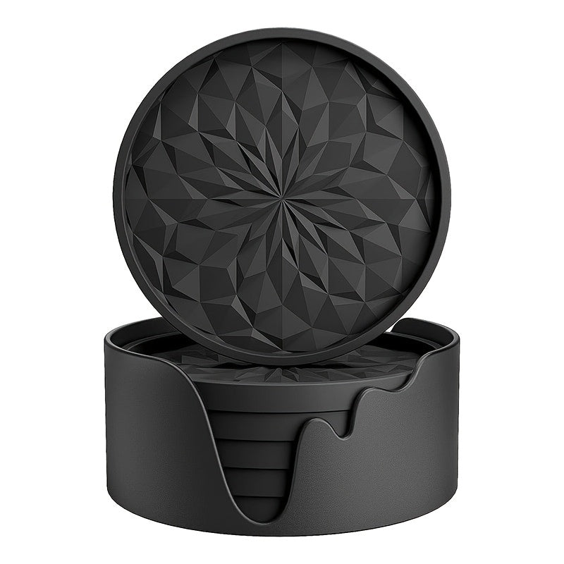 Givera - Rutschfeste Tischuntersetzer Set für Gläser – 6 Glasuntersetzer mit Halter