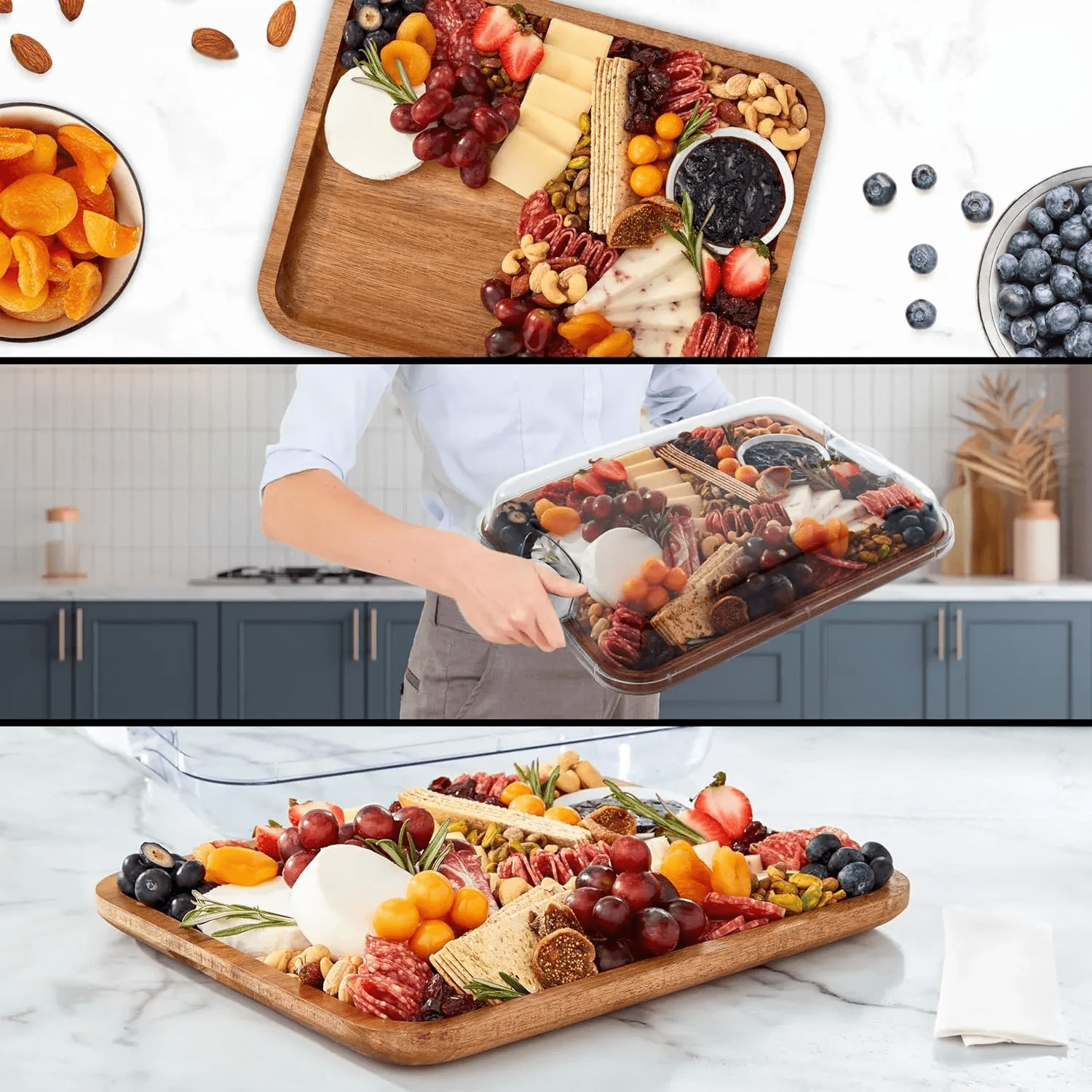 Givera Schneidebrett für Snacks – Integrierte Fächer & Spülmaschinenfest - Givera DE