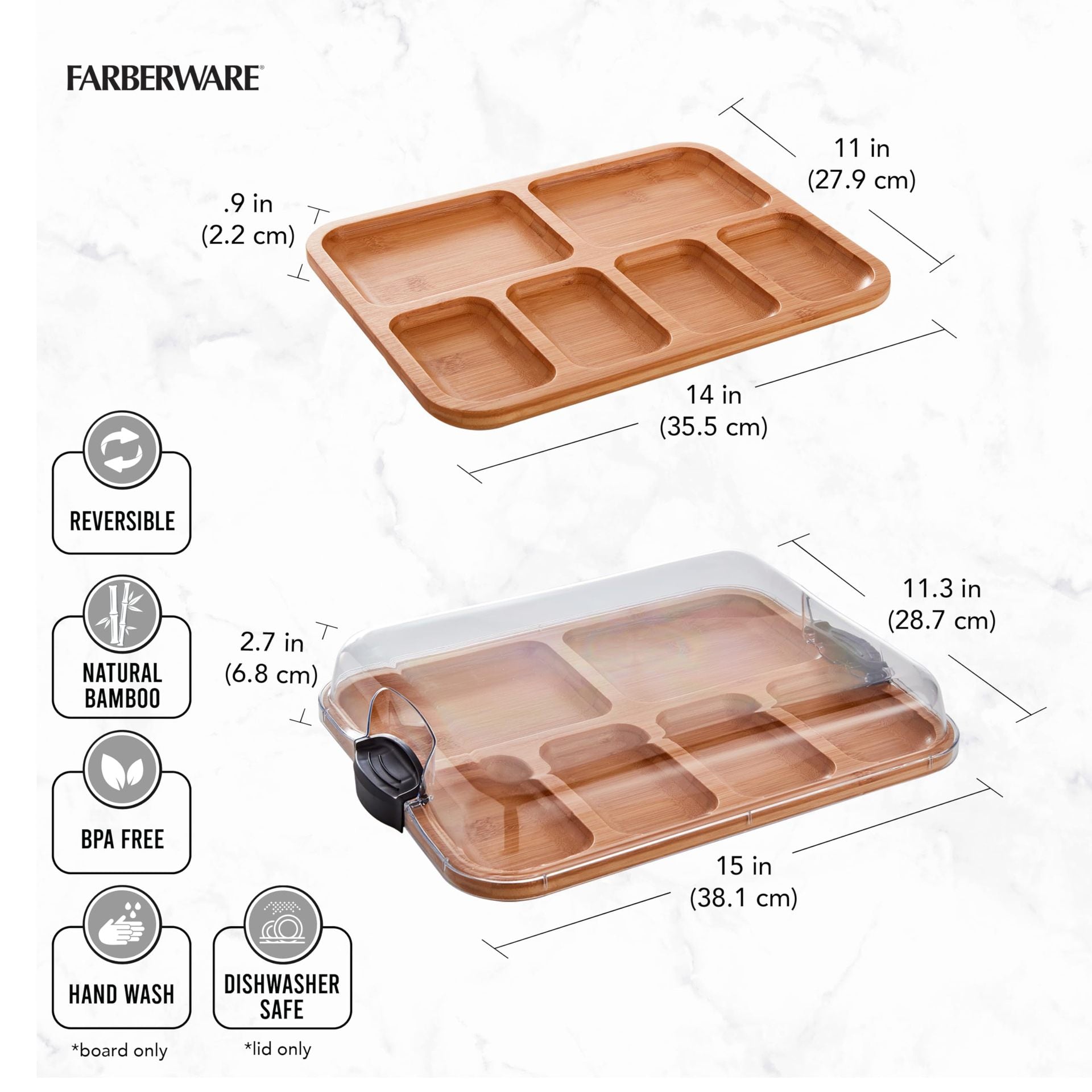Givera Schneidebrett für Snacks – Integrierte Fächer & Spülmaschinenfest - Givera DE