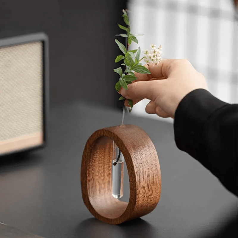 Givera Vase - Stilvolles Hydroponik - Design aus Holz & Glas - Givera DE