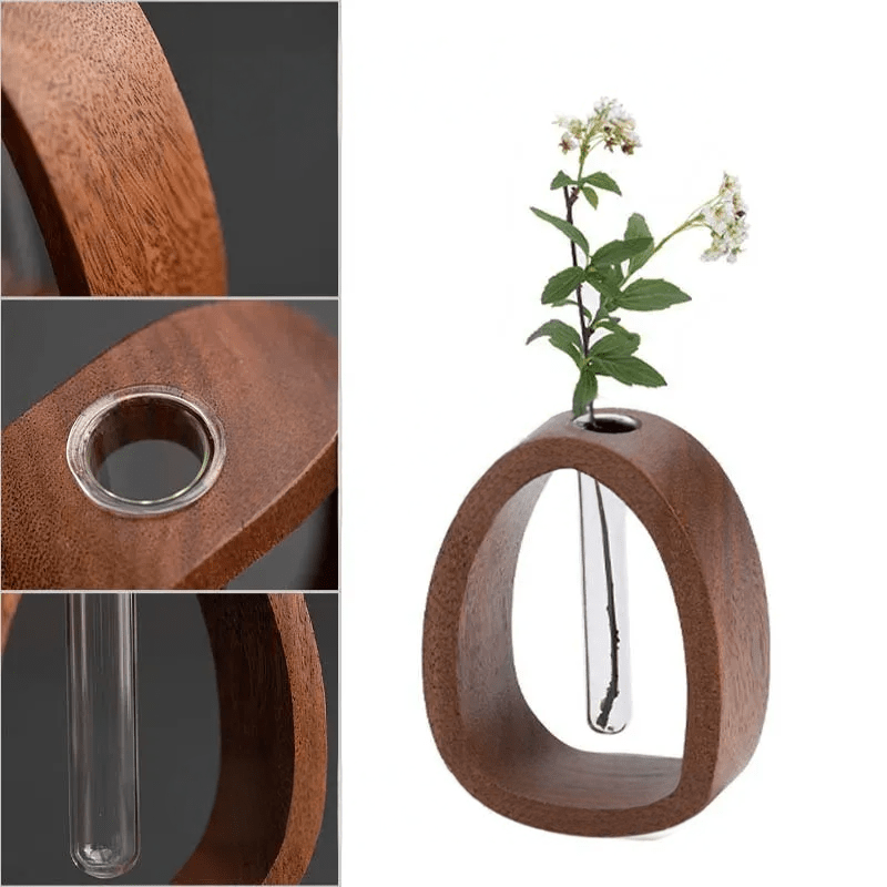Givera Vase - Stilvolles Hydroponik - Design aus Holz & Glas - Givera DE