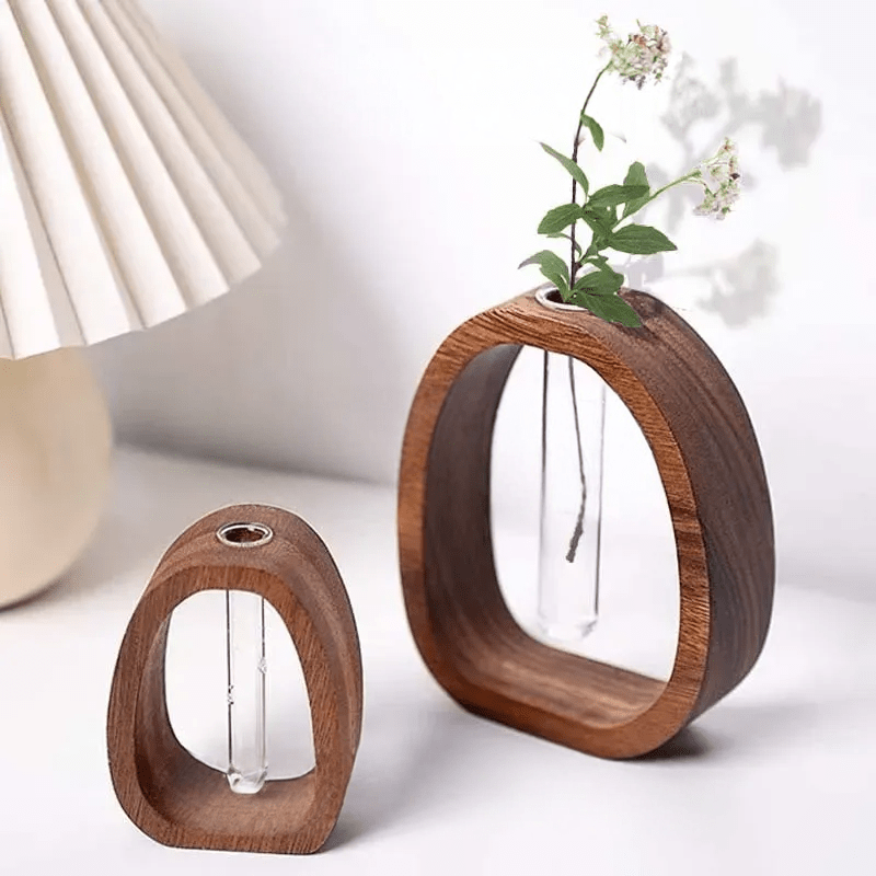 Givera Vase - Stilvolles Hydroponik - Design aus Holz & Glas - Givera DE
