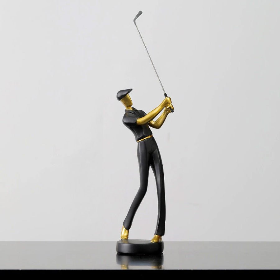Golfstrike - Elegante Golfer Dekofiguren - Goldakzente für Luxuriöses Wohndesign - Givera DE