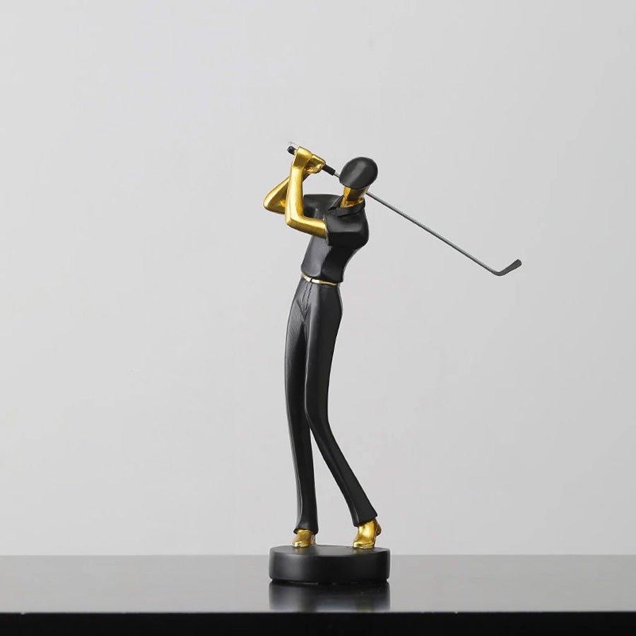 Golfstrike - Elegante Golfer Dekofiguren - Goldakzente für Luxuriöses Wohndesign - Givera DE