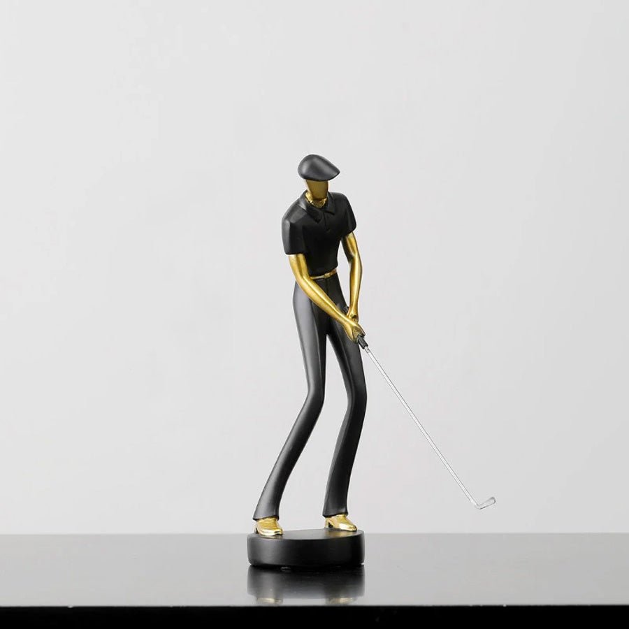 Golfstrike - Elegante Golfer Dekofiguren - Goldakzente für Luxuriöses Wohndesign - Givera DE