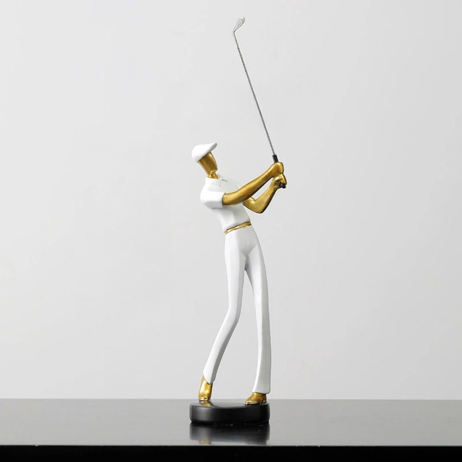Golfstrike - Elegante Golfer Dekofiguren - Goldakzente für Luxuriöses Wohndesign - Givera DE