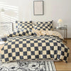 Groove Modernes kariertes Bettbezug - Set - 4 - teiliges Duvet - Set für stilvollen Schlafkomfort - Givera DE