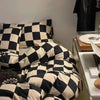 Groove Modernes kariertes Bettbezug - Set - 4 - teiliges Duvet - Set für stilvollen Schlafkomfort - Givera DE