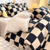 Groove Modernes kariertes Bettbezug - Set - 4 - teiliges Duvet - Set für stilvollen Schlafkomfort - Givera DE