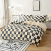 Groove Modernes kariertes Bettbezug - Set - 4 - teiliges Duvet - Set für stilvollen Schlafkomfort - Givera DE
