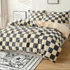 Groove Modernes kariertes Bettbezug - Set - 4 - teiliges Duvet - Set für stilvollen Schlafkomfort - Givera DE