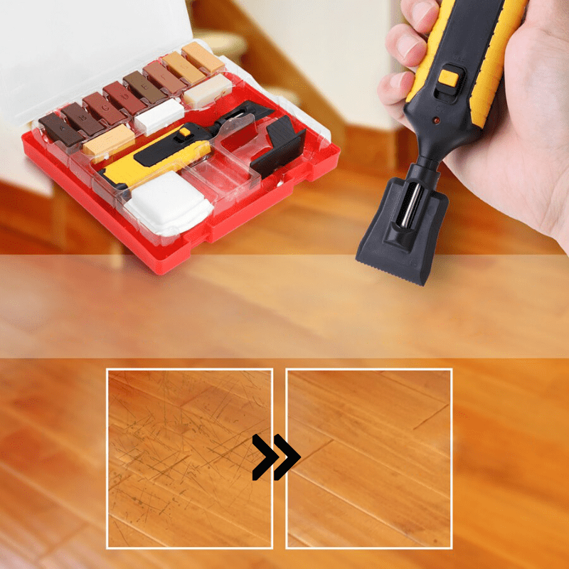 HolzReparaturSet – Komplettes Set für Holzböden mit Farbmatching - Wachsblöcken - Givera DE