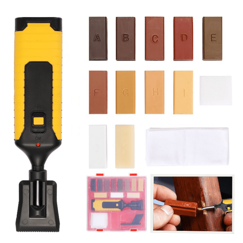 HolzReparaturSet – Komplettes Set für Holzböden mit Farbmatching - Wachsblöcken - Givera DE