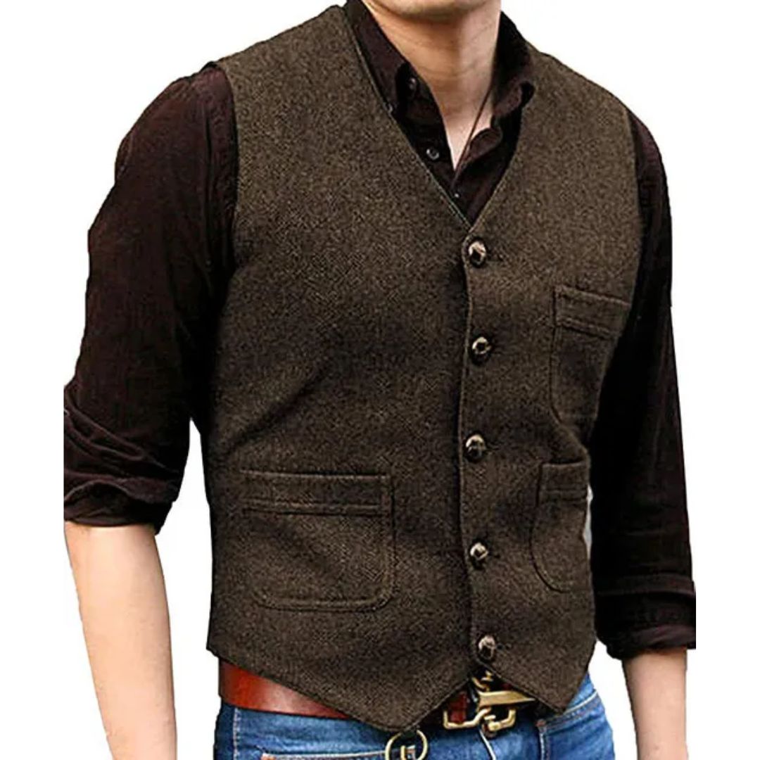 Jörn - Tweed Steampunk Trachtenweste Herren - Givera DE
