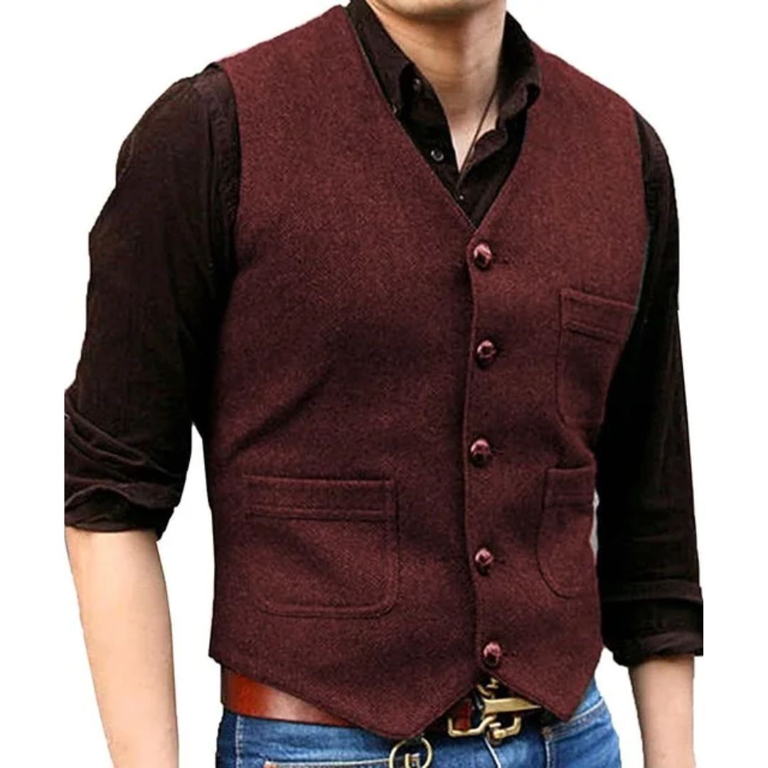 Jörn - Tweed Steampunk Trachtenweste Herren - Givera DE