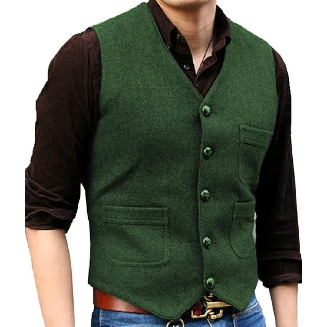 Jörn - Tweed Steampunk Trachtenweste Herren - Givera DE