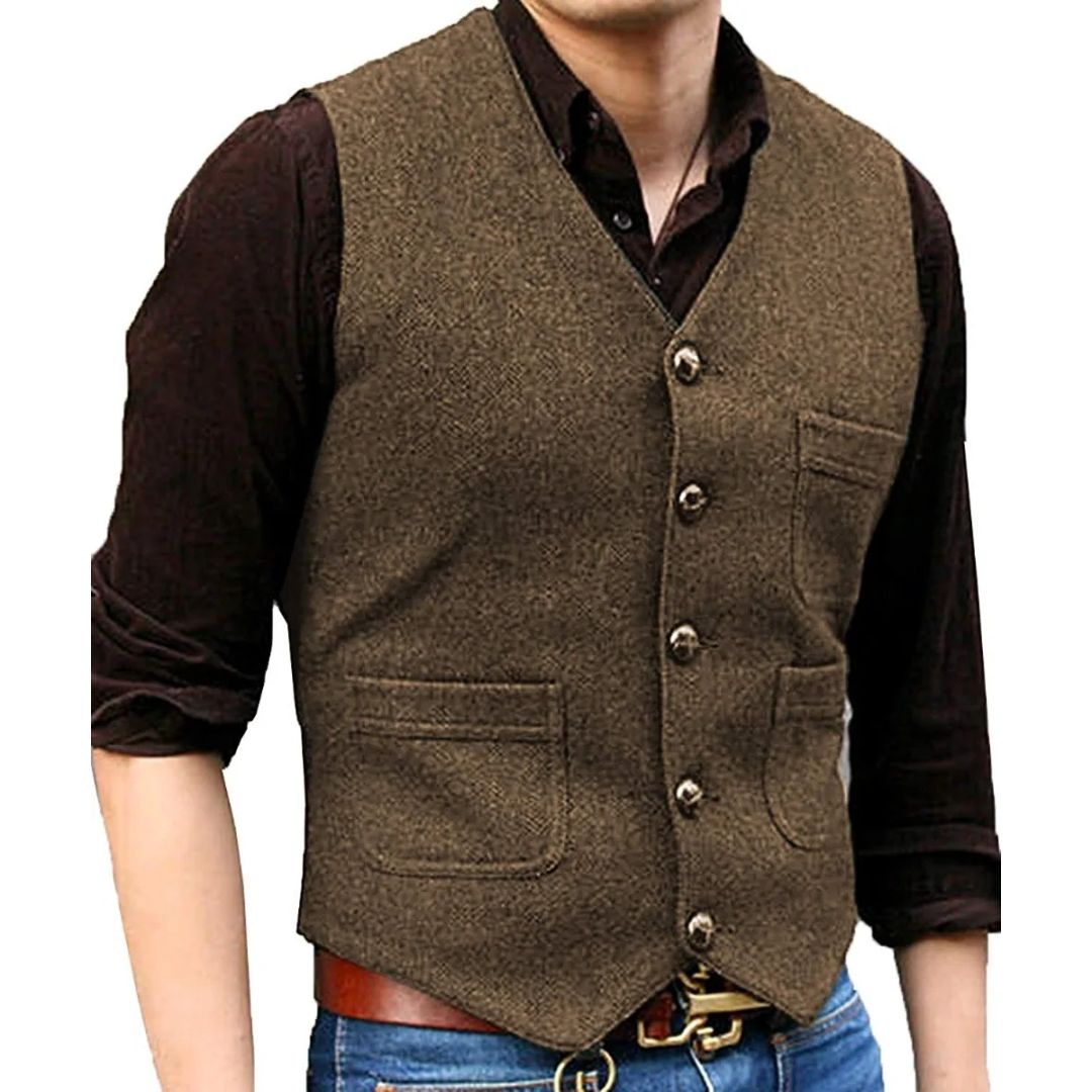 Jörn - Tweed Steampunk Trachtenweste Herren - Givera DE
