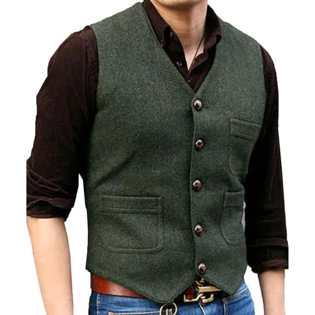Jörn - Tweed Steampunk Trachtenweste Herren - Givera DE