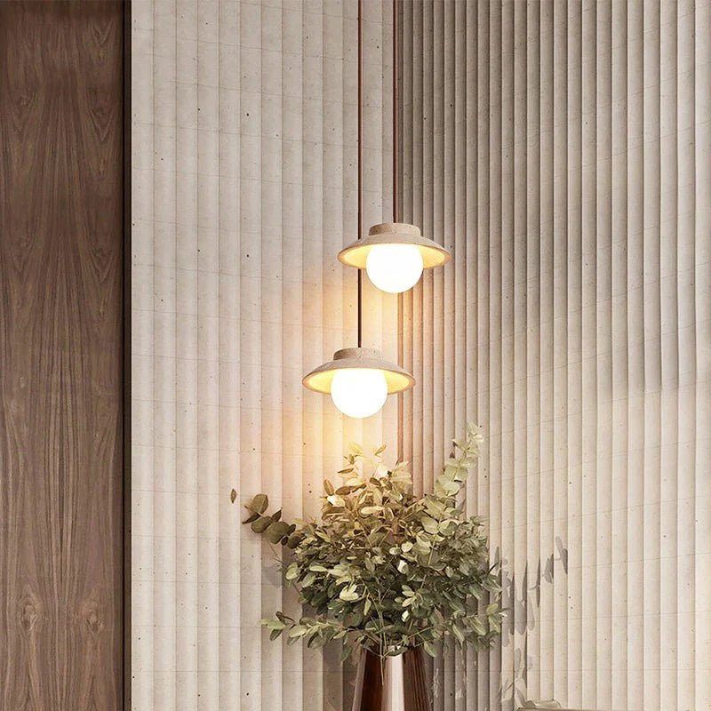 Miro - Elegante Travertin Pendelleuchte mit Warmem LED Licht - Givera DE