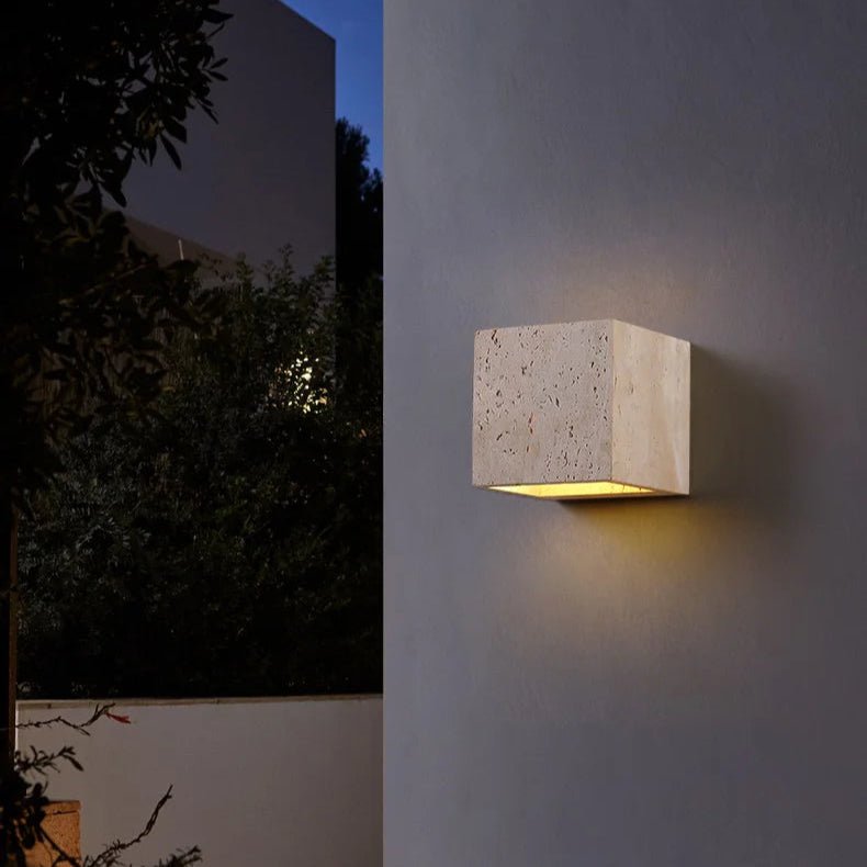 Modo - Elegante Travertin Wandleuchte mit Warmweißem LED - Licht - Givera DE