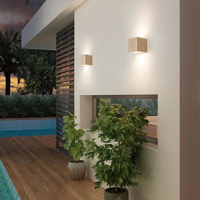 Modo - Elegante Travertin Wandleuchte mit Warmweißem LED - Licht - Givera DE