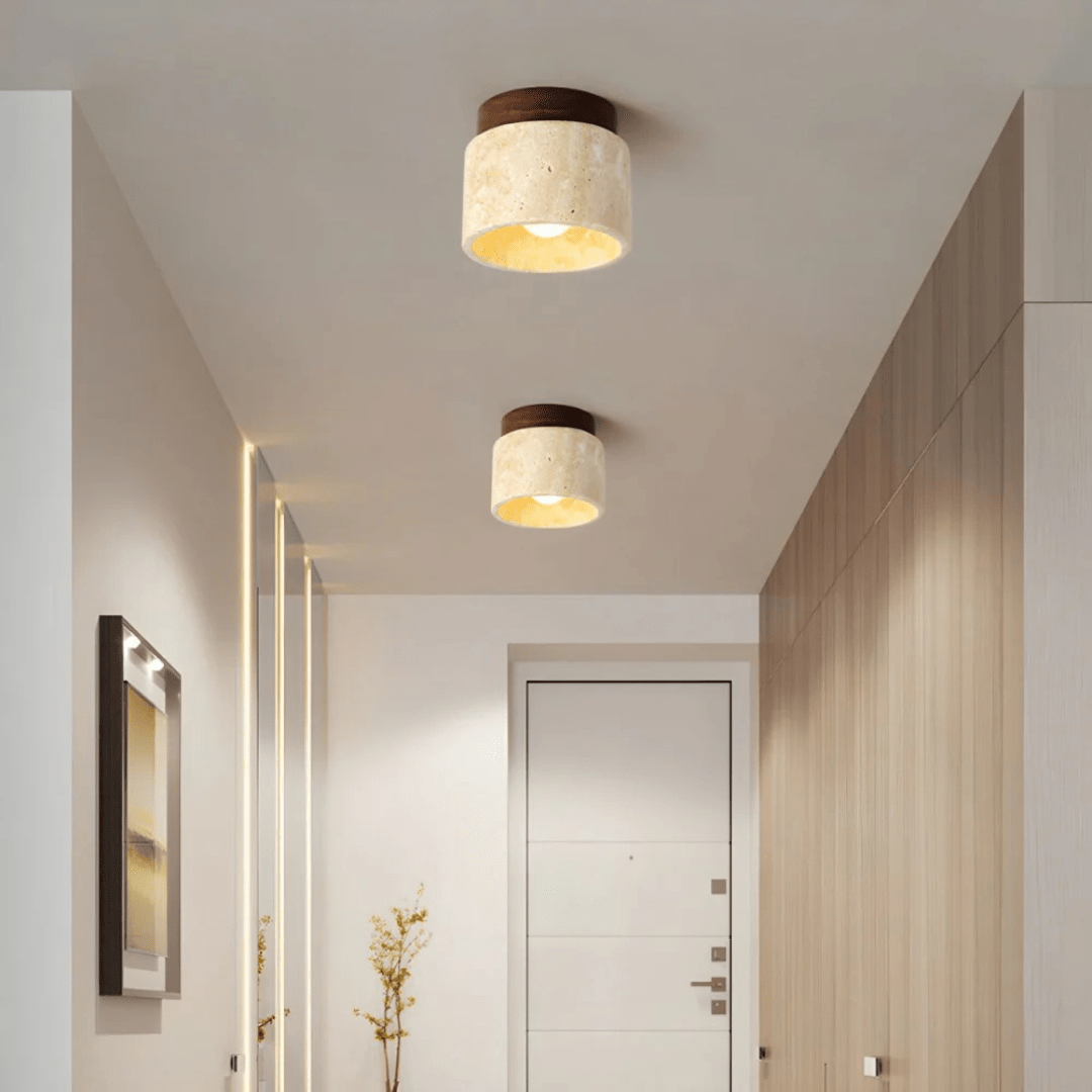 Murei - Japanische Deckenlampe für Wohnzimmer - Energieeffizientes Marmorholz - Givera DE
