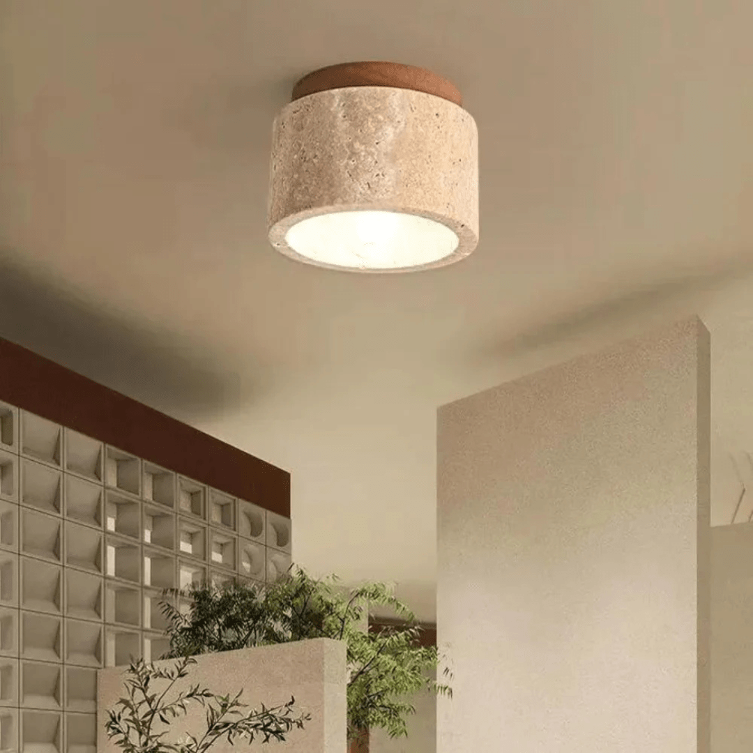 Murei - Japanische Deckenlampe für Wohnzimmer - Energieeffizientes Marmorholz - Givera DE