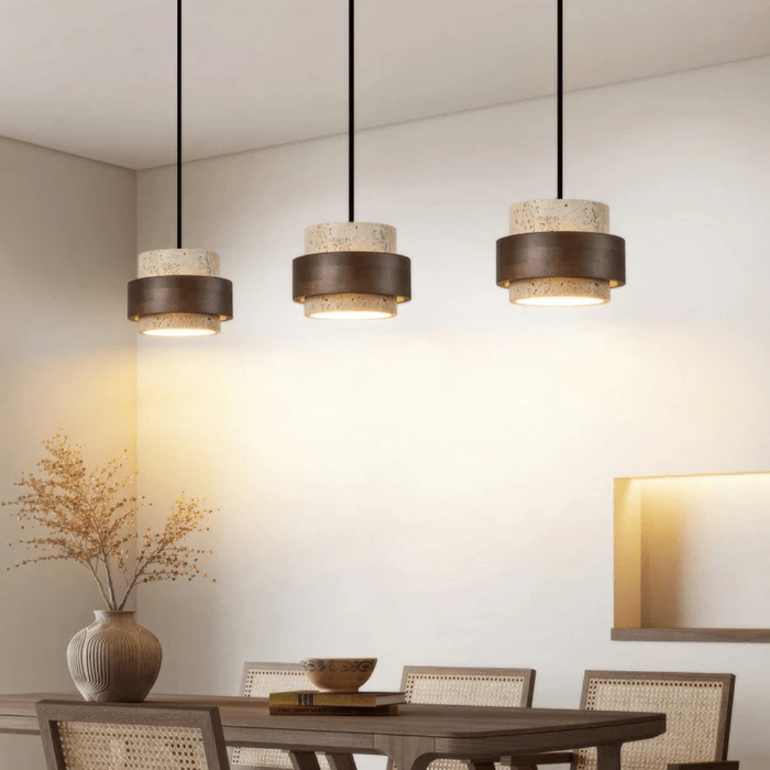 NaturaLuxe - Moderne Hängelampe aus Travertin für entspannte Atmosphäre - Givera DE