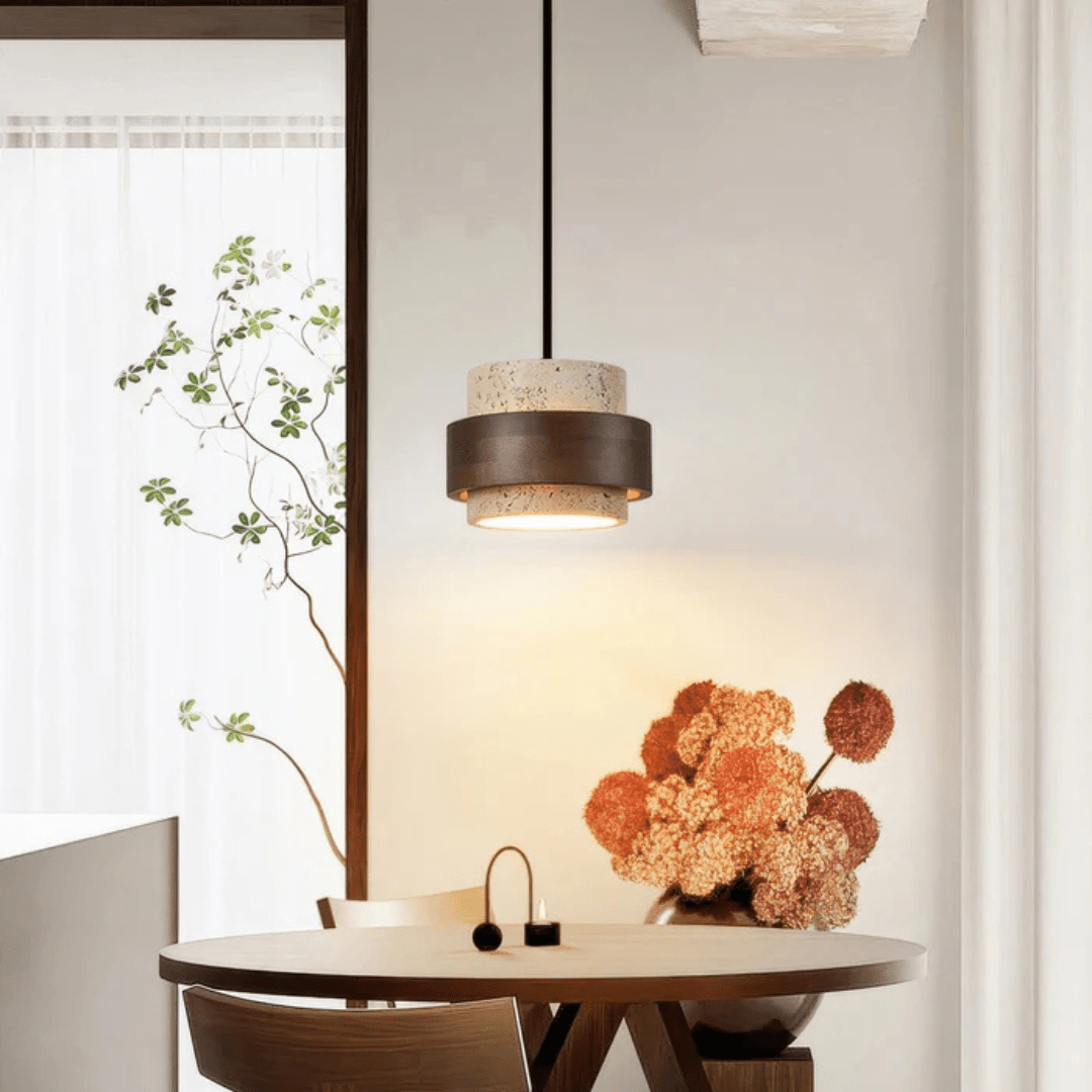 NaturaLuxe - Moderne Hängelampe aus Travertin für entspannte Atmosphäre - Givera DE