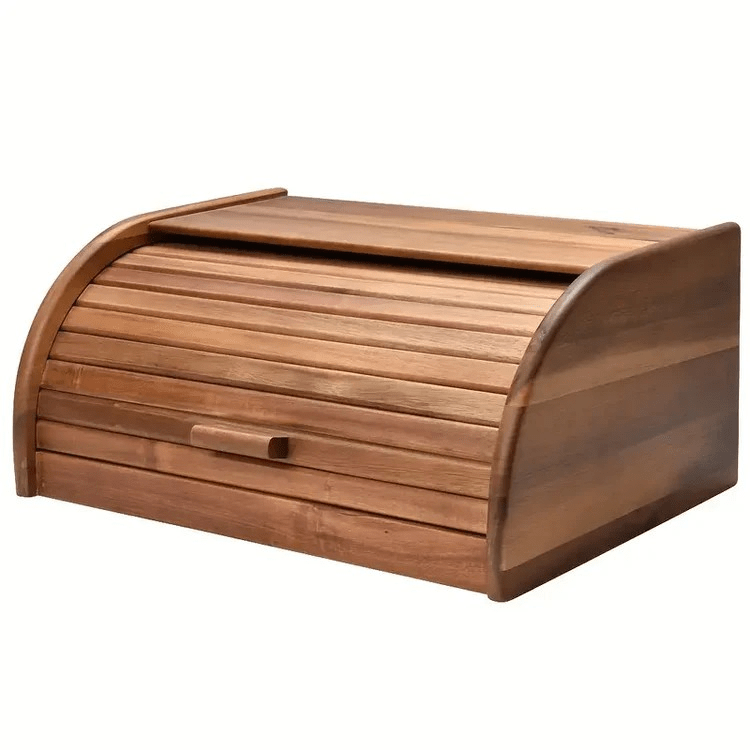Norja - Brotkasten Holz mit Rolltop - Abdeckung – Frische Brotbox für stilvolle Küchen - Givera DE