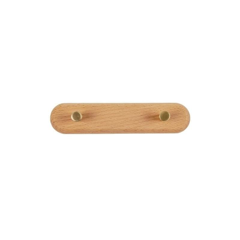 Plank - Wandhakenregal aus Holz und Messing - Givera DE