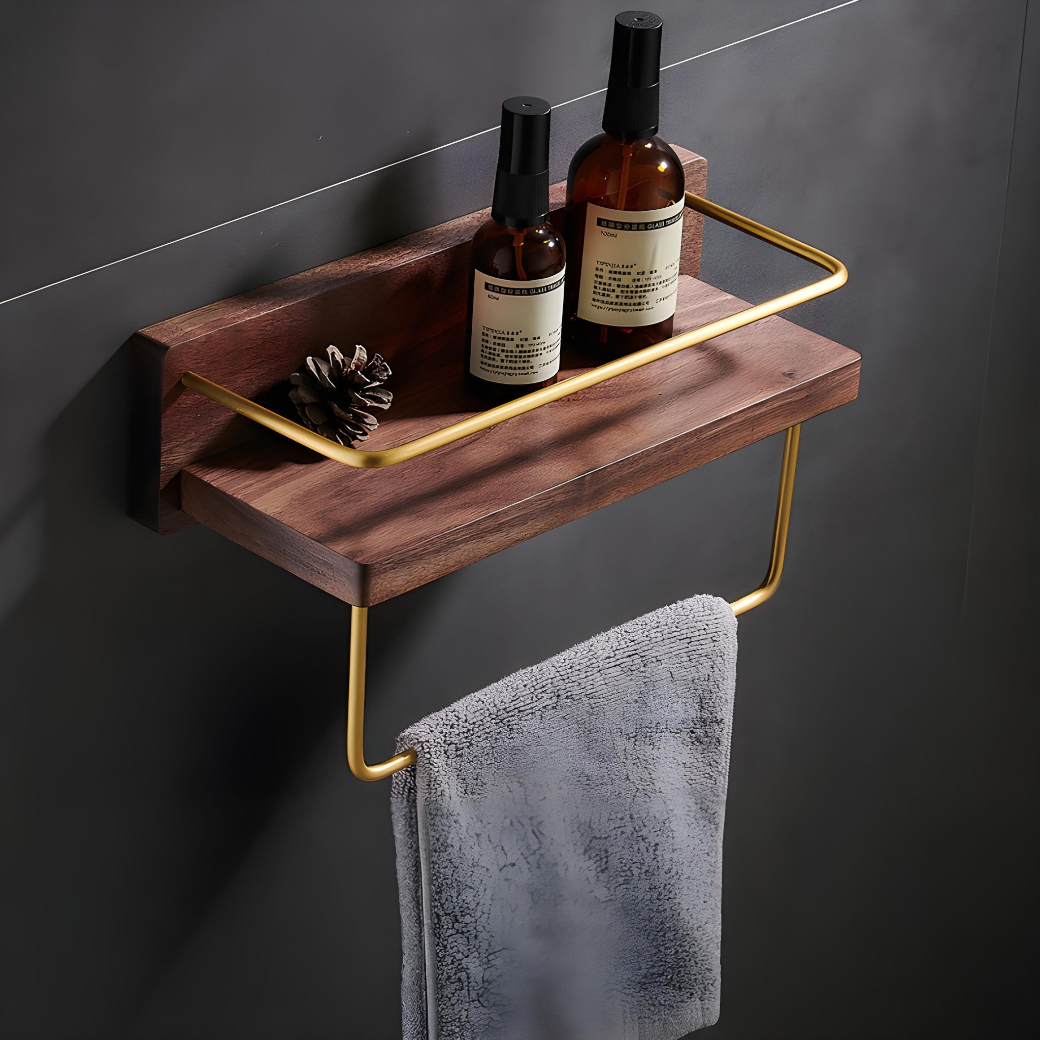 Rein - Elegantes Platzsparendes Wandregal aus Holz für Badezimmer und Wohnräume - Givera DE